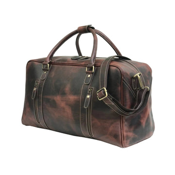 Genuine Leather Duffle Bag Dark Brown